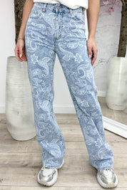Paisly straight leg jeans - Jeans blue
