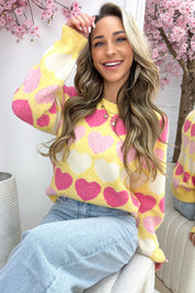 Lots of love trui - Geel