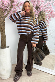 It's cold outside stripe trui - Bruin