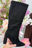 Suede luxury heels boots - Black