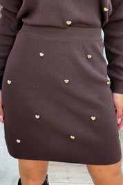 Gold hearts skirt - Bruin