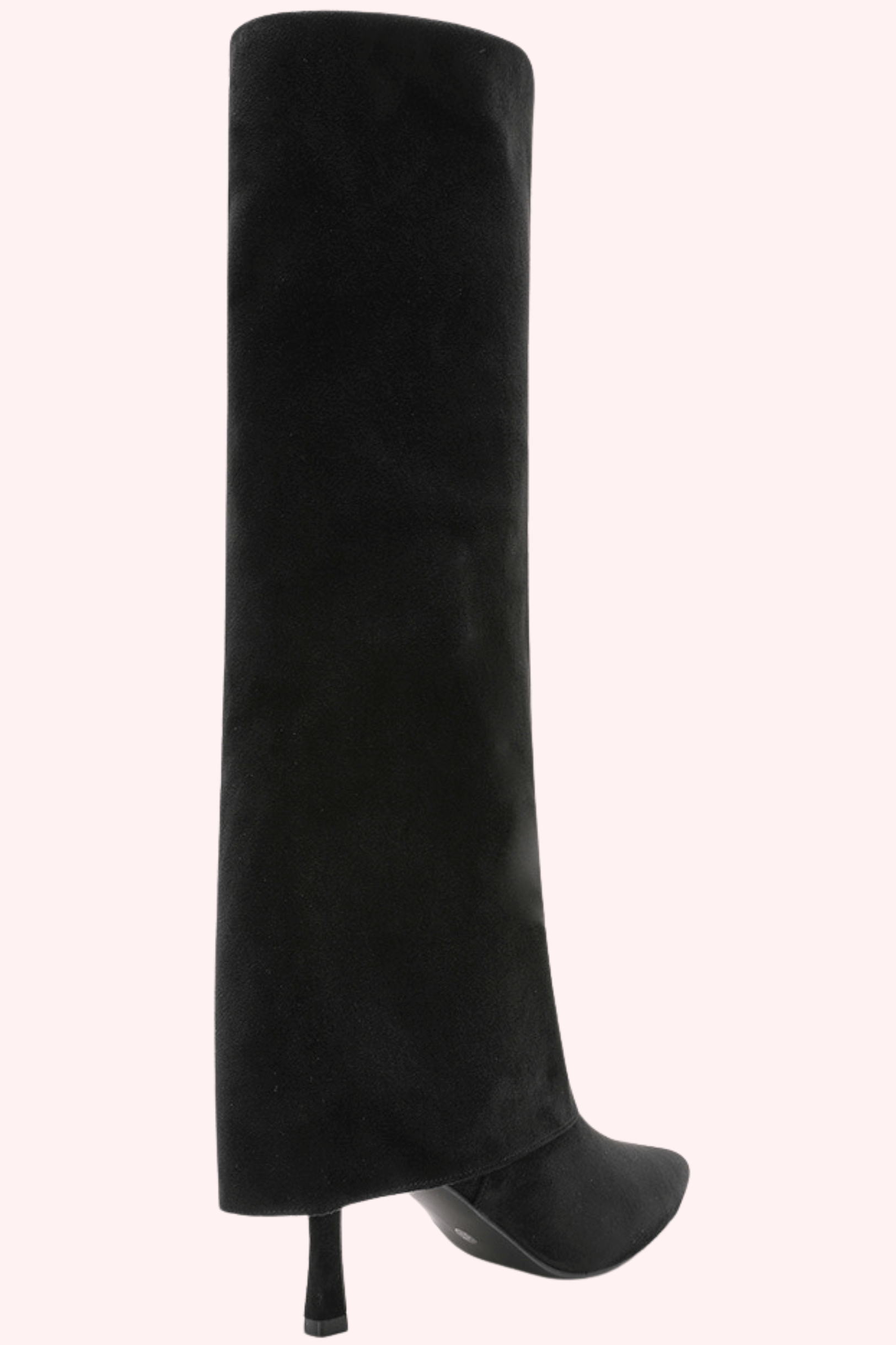 Suede look overlap heels - Zwart