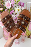 Tulum suede look slipper - Brown