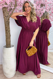 Verona elastic maxi dress - Bordeaux