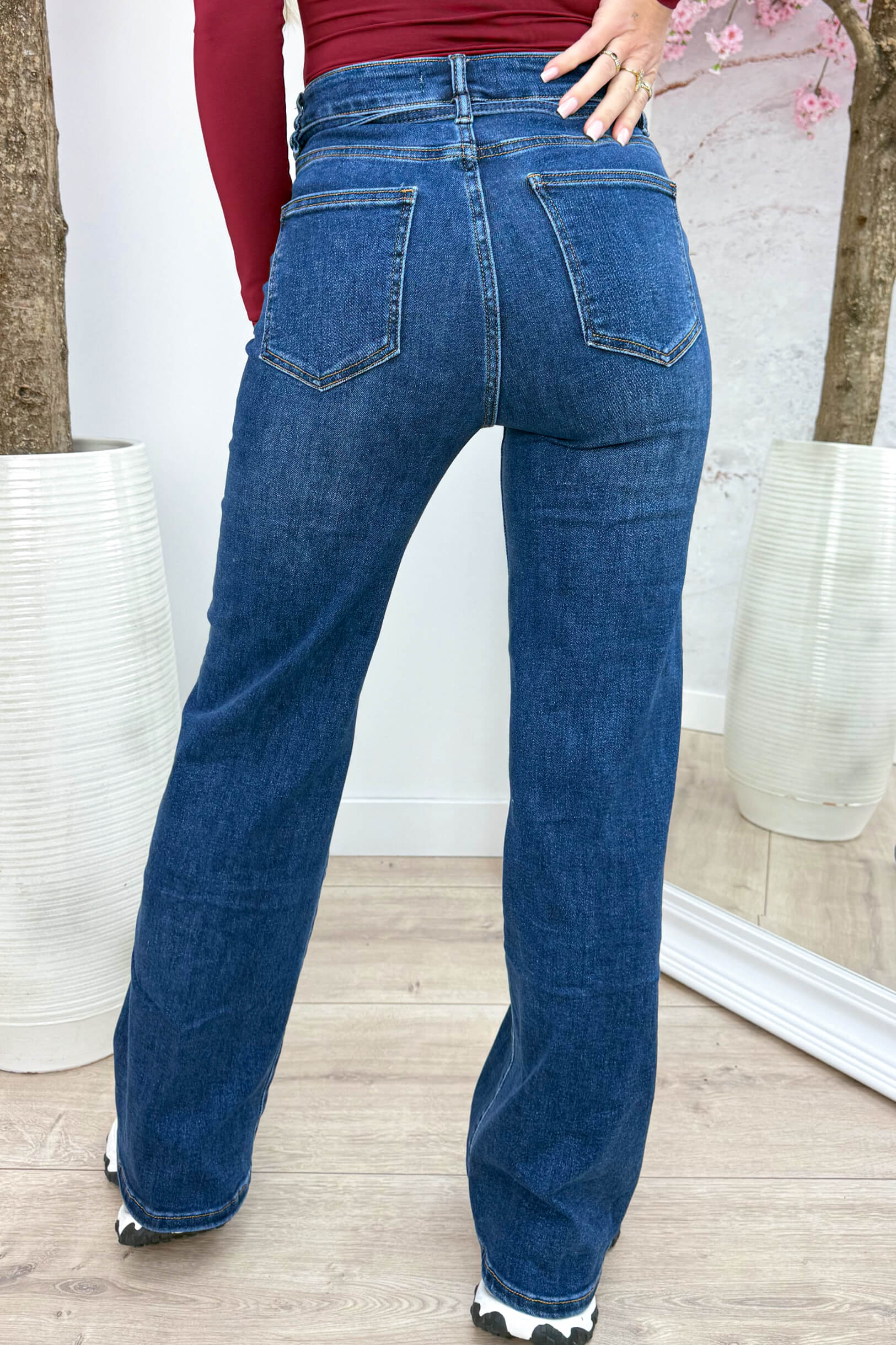 Bow wide leg jeans SK960-25 - Jeans blue