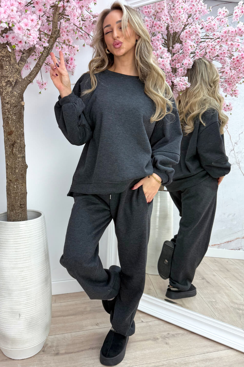 Keep me warm comfy co-ord - Zwart