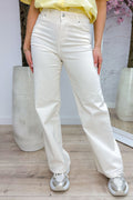 Everyday basic straight leg jeans - Beige