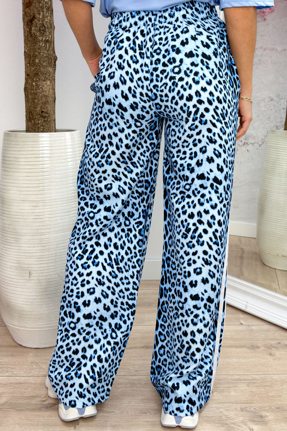Leopard stripe pants - Sky blue