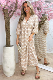 Seashell cotton dress - Beige