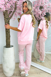 Never say never T-shirt - Roze