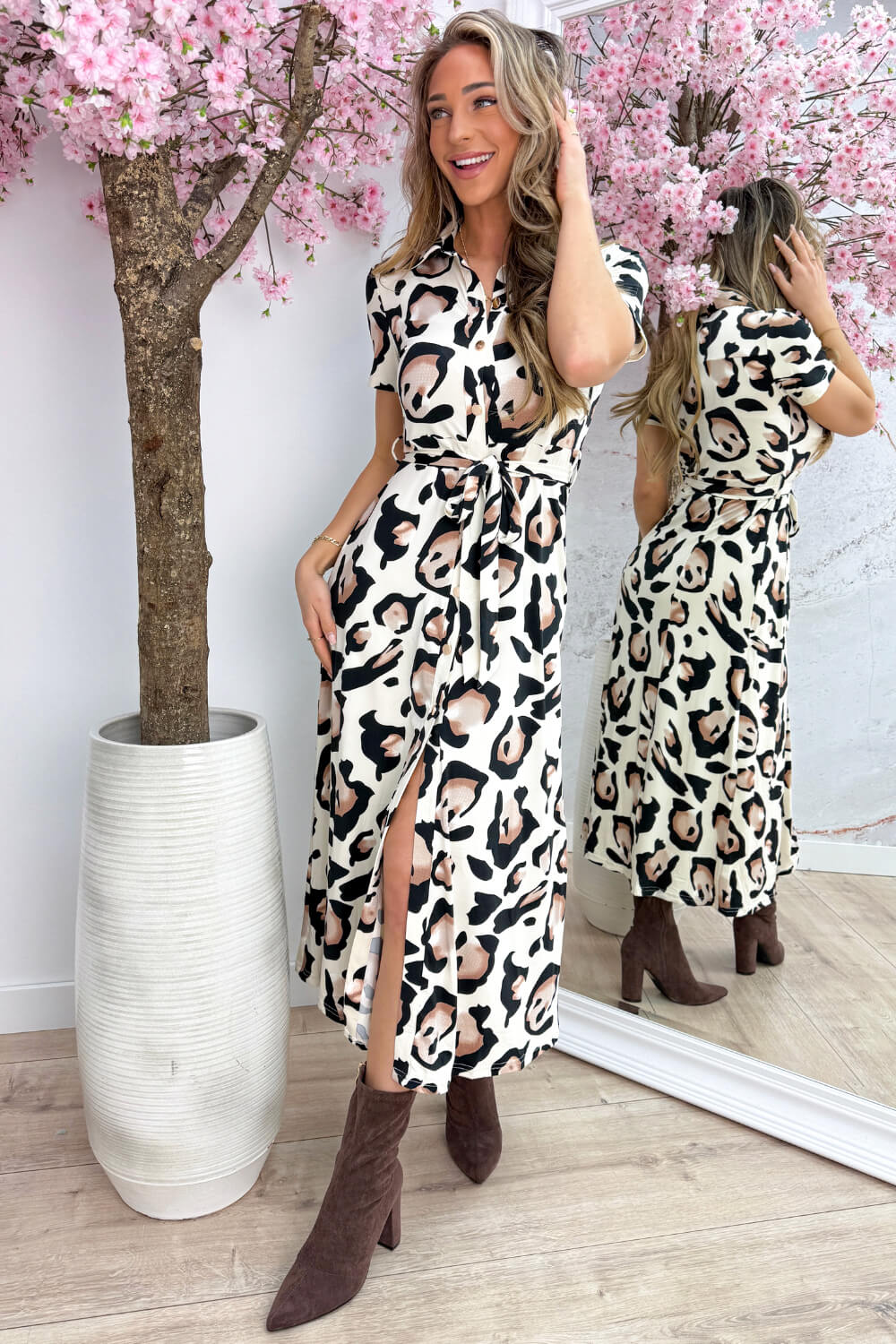 Big leopard travel dress - Bruin