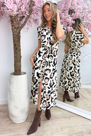 Big leopard travel dress - Bruin