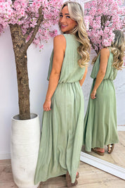 Alicante maxi dress - Olijf