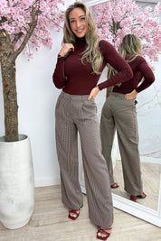 Checkered pantalon - Bordeaux