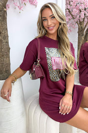 J'adore T-shirt dress - Bordeaux