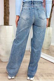 Damaged wide leg jeans - Jeans blue