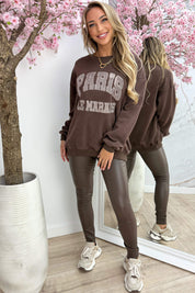 Paris le marais fleece sweater - Bruin
