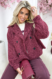 Vilt trenchcoat - Bordeaux