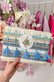 Mykonos clutch - Sky blue