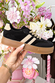 Sneaker urbane in look scamosciato - Nere