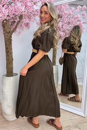 Monaco maxi dress (Incl. riem) - Bruin