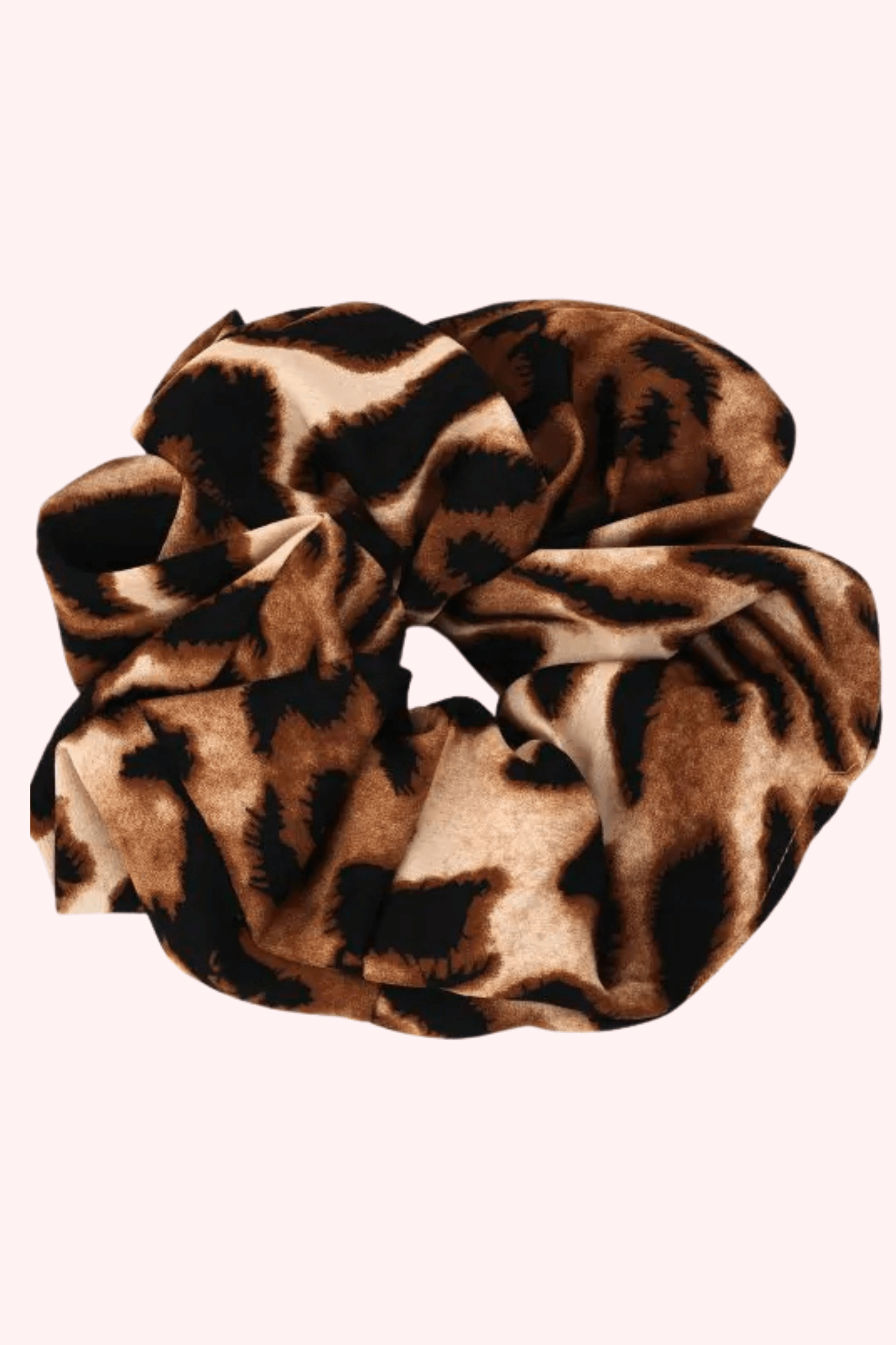 Leopard scrunchie - Zwart