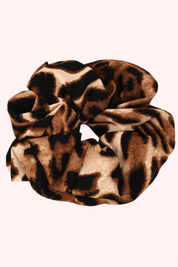 Leopard scrunchie - Zwart