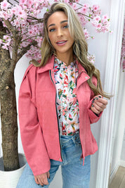 MWL Suede look bomber - Koraal