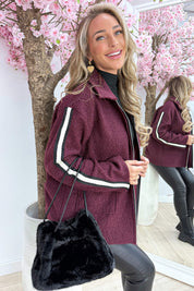 Teddy stripe jacket - Bordeaux
