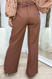 Boss babe belted pantalon - Terracotta
