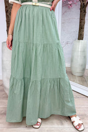 Cotton maxi skirt - Army