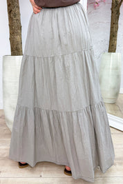 Cotton maxi skirt - Taupe