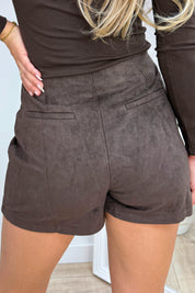 Nueva falda-pantalón favorita de ante - Marrón