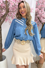 Embroidery denim blouse - Jeans blue