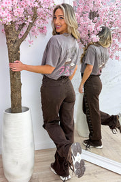 Espresso martini T-shirt - Dk. taupe