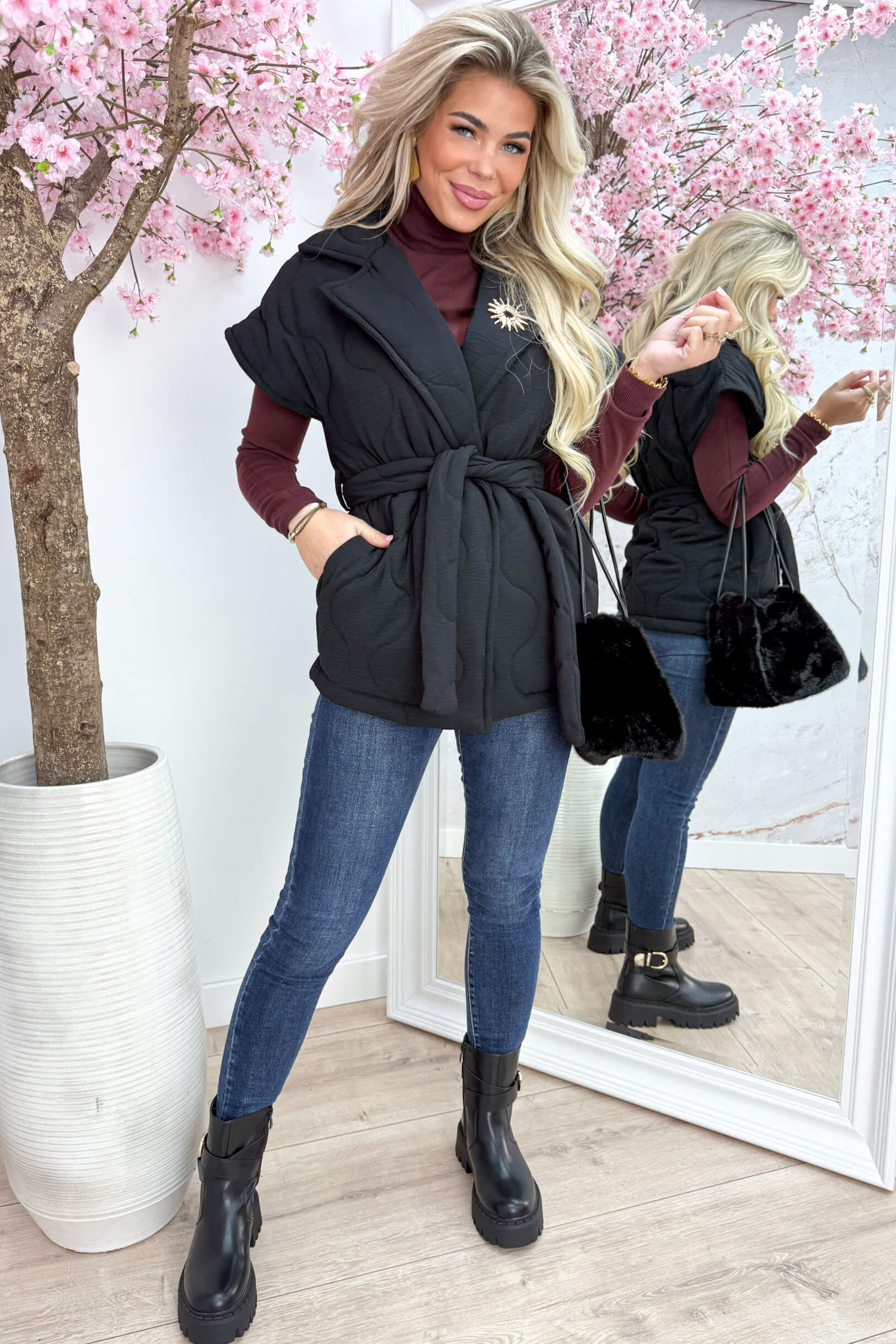 Sunshine broche gilet - Zwart