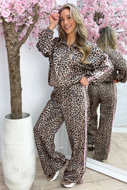 Leopard stripe jogger - Roze