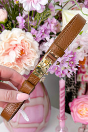 Perfect fit verstelbare riem (Echt leer!) - Bruin