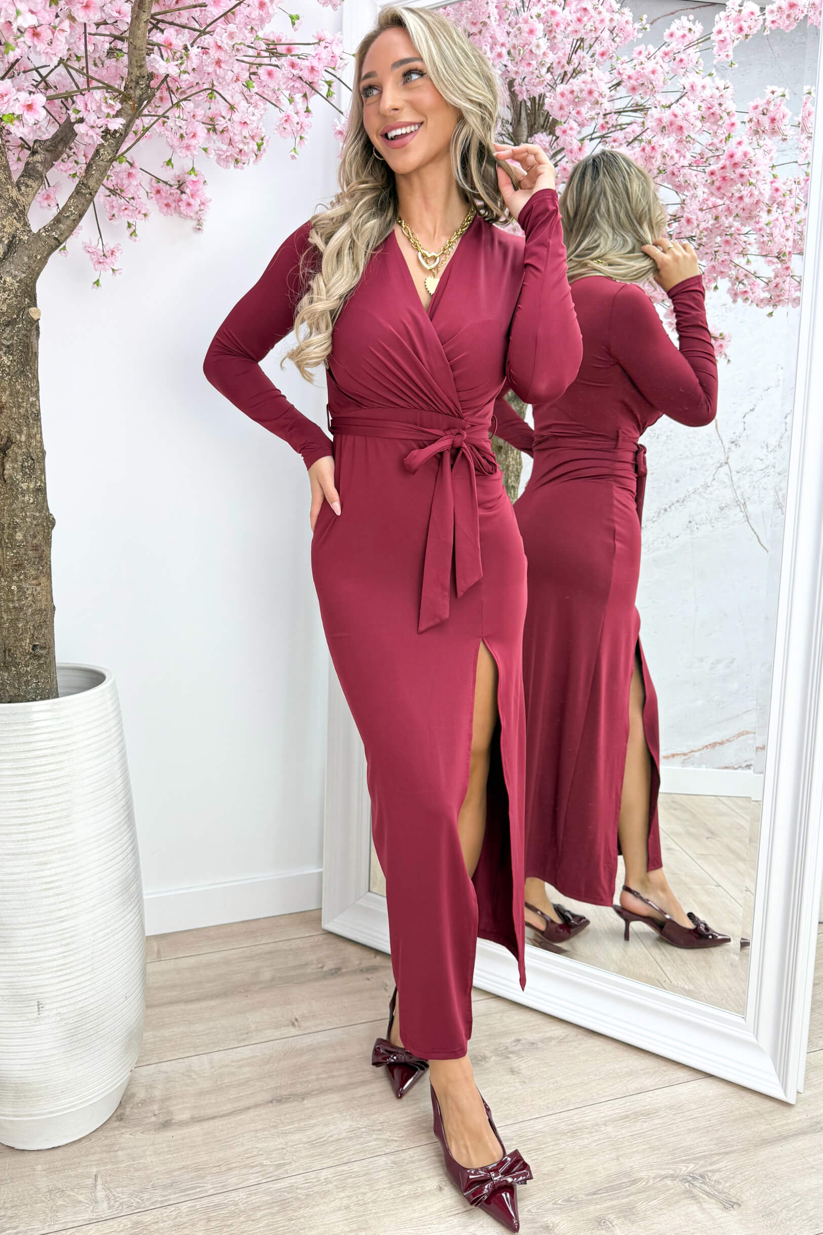 Travel split dress - Bordeaux
