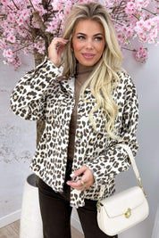 Denim leopard jacket - Beige