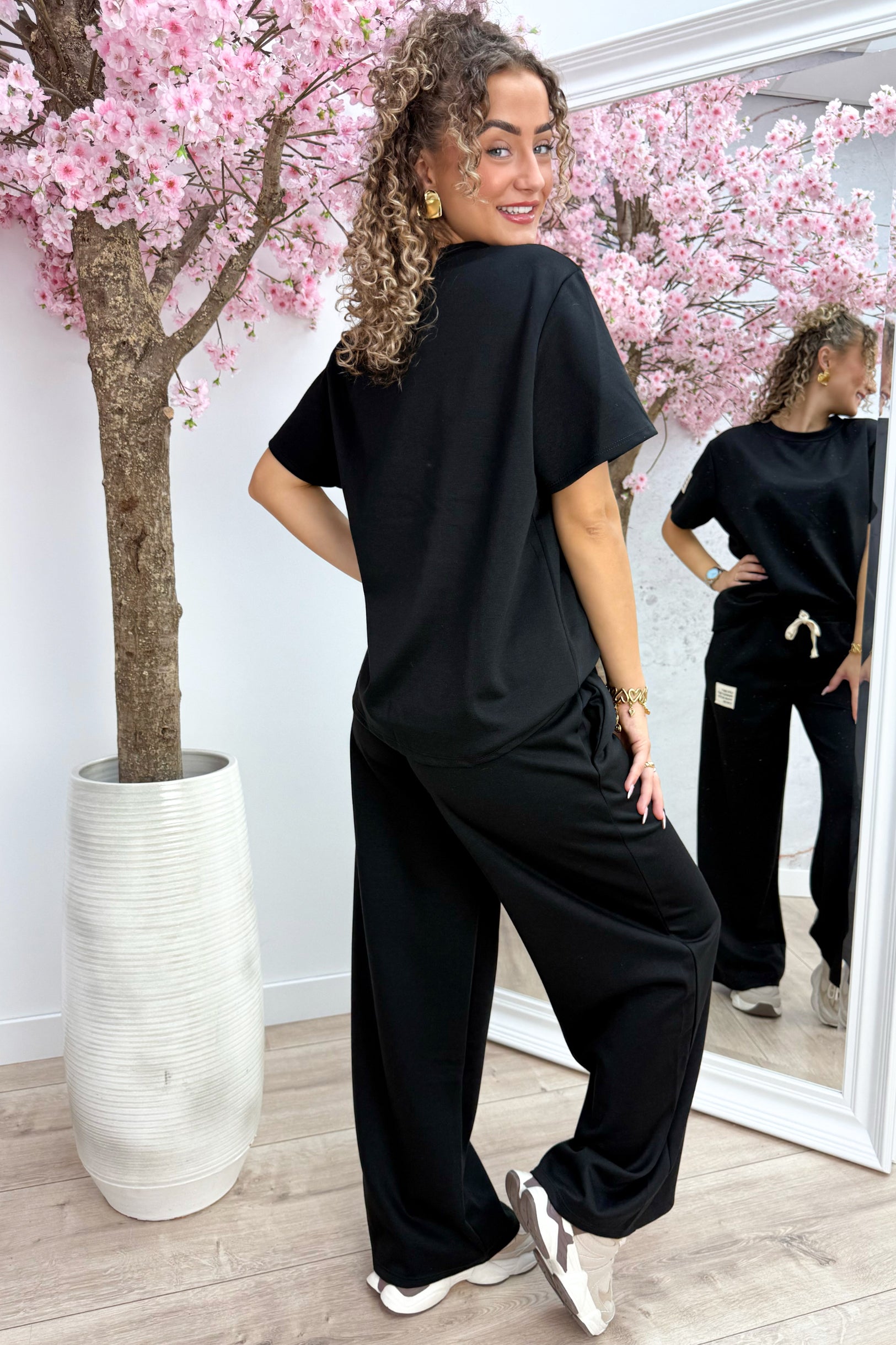 Perfect embleem comfy co-ord long - Zwart