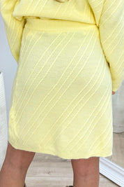Pattern knitted skirt - Geel