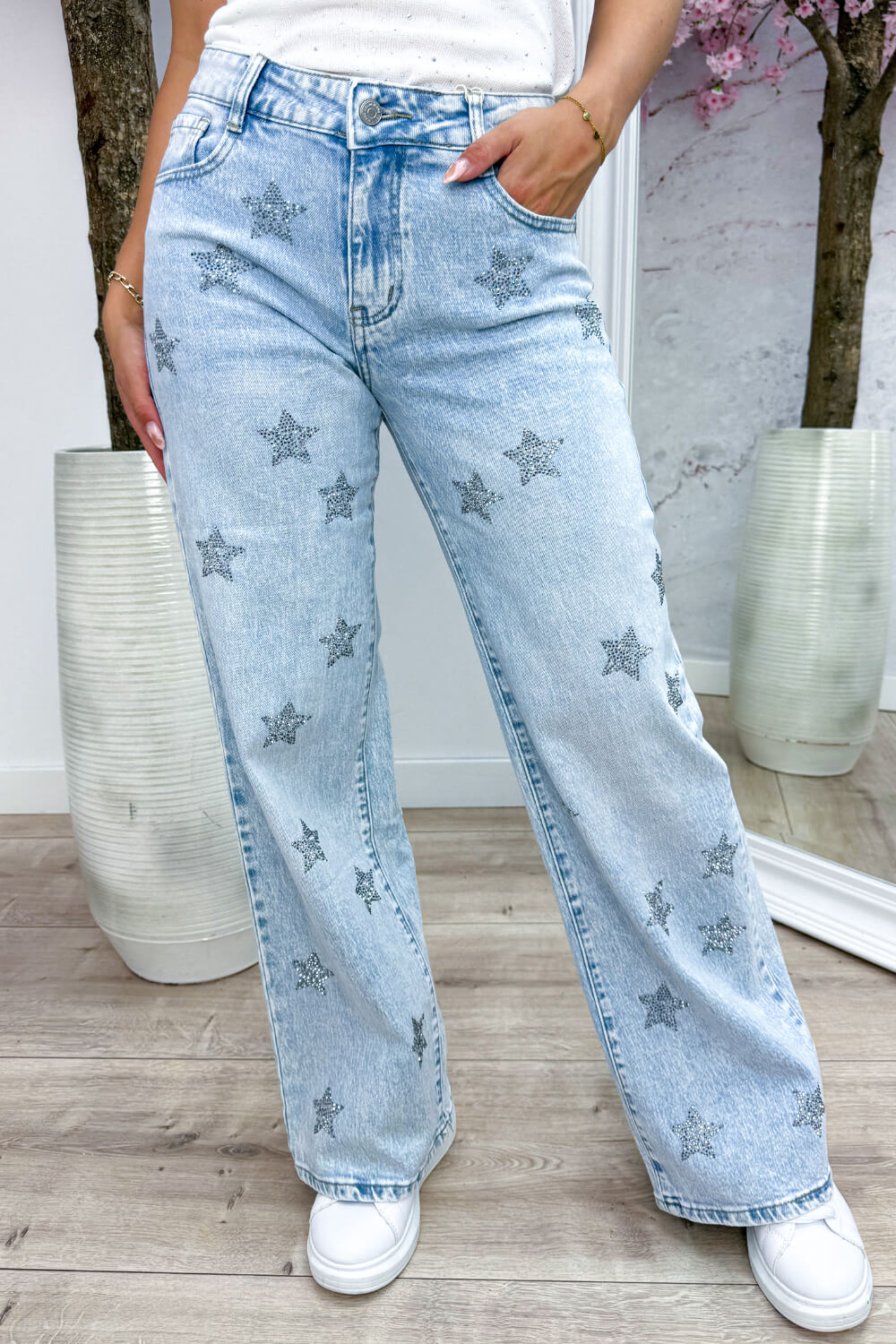 Diamond star wide leg jeans - Jeans blue