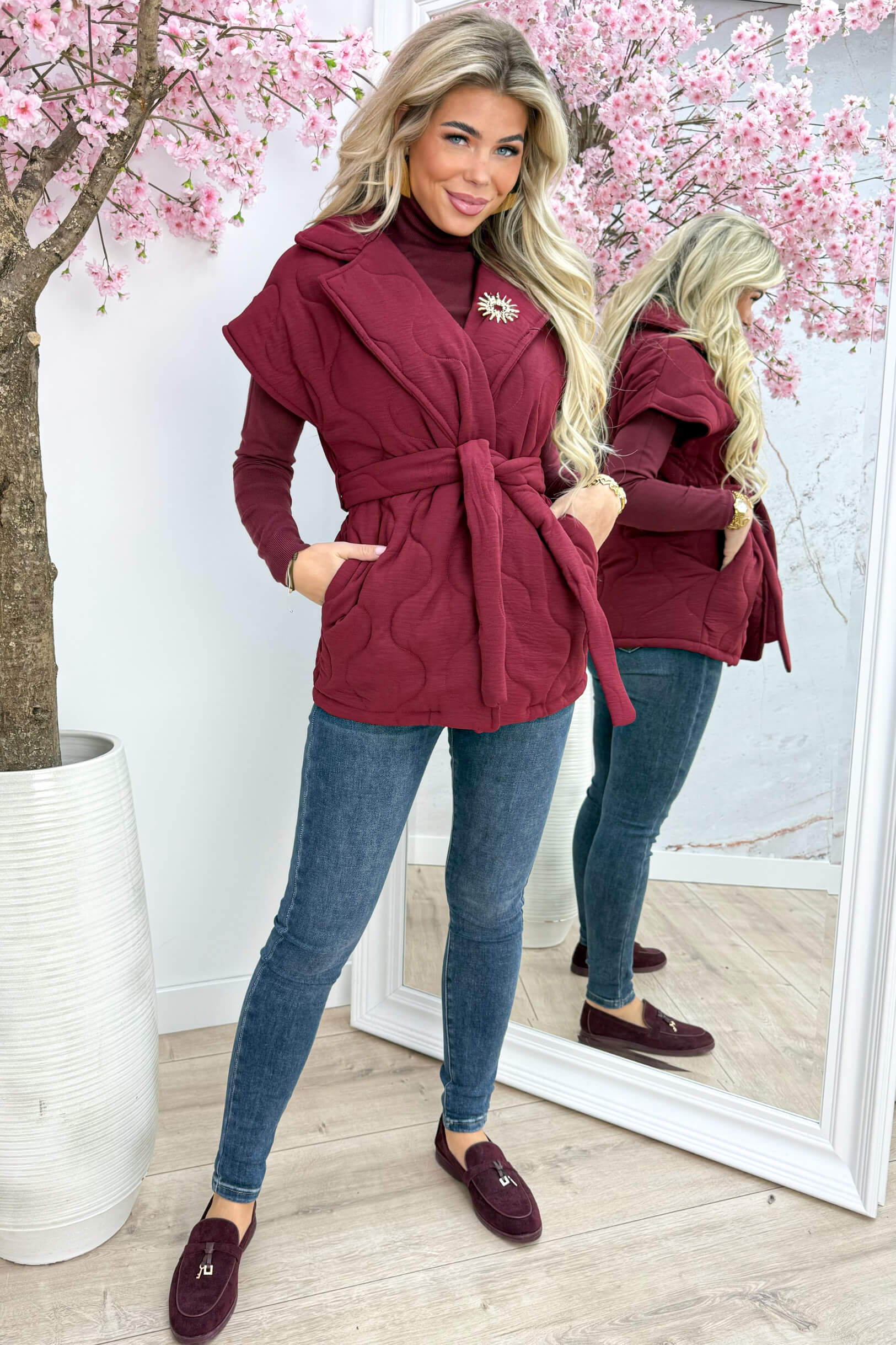 Sunshine broche gilet - Bordeaux