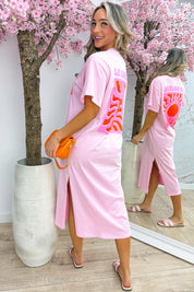 Le soleil T-shirt dress - Roze