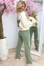 NY-Pullover in gewebter Lederoptik – Army