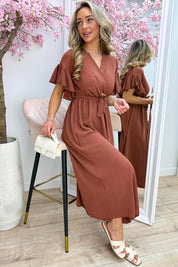 Rio ruffle maxi dress - Terracotta