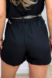 Studded belt skort - Zwart