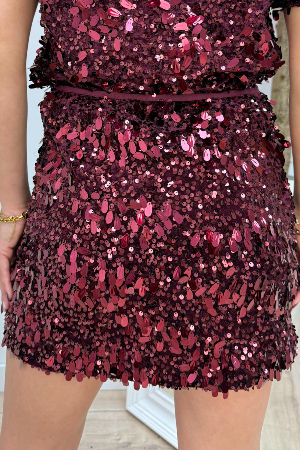 Party season velvet skirt - Bordeaux