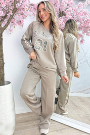 Leopard LA comfy co-ord - Taupe